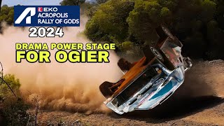 OGIER ROLLED ON POWER STAGE WRC EKO ACROPOLIS RALLY GREECE 2024 [upl. by Yrocaj]