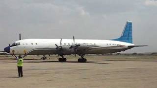 Mega Air Ilyushin 18 Arriving at Hargeisa Somaliland [upl. by Suivatra651]