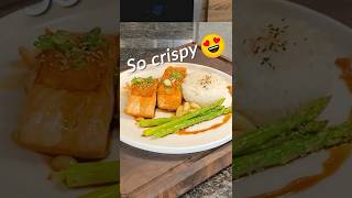 Honey Soy Glazed Salmon Steak  Crispy and Juicy shorts [upl. by Itirahc]