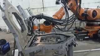 KUKA robot  Production line of BEDHEAD by PU [upl. by Nagard292]