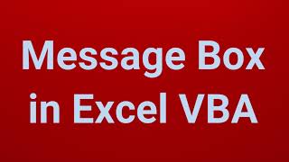 Message Box in Excel VBA  Part 4 [upl. by Greeson]