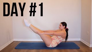 Day 1 30 Min Pilates 30 Day Workout Challenge At Home No Equipment [upl. by Stockton]