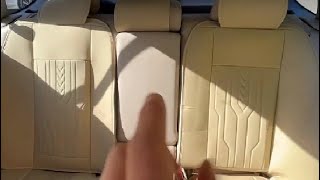 BEIQITONG Car Seat Cover Beige Nappa Leather Car Seat Covers Full Set Review [upl. by Adao53]