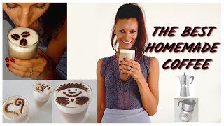 How to make DELICIOUS COFFEE at home without a coffee machine Coffee MakerMilk FrotherStencils [upl. by Ihn]