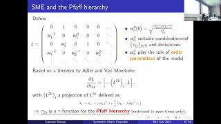 Dr Costanza Benassi  The Symmetric Matrix Ensemble integrable lattices skeworthogonal [upl. by Mali574]