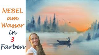 NEBEL Landschaft  Aquarell Tutorial mit 3 Farben [upl. by Gavan]