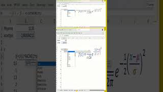 Densité de probabilité de la loi normale avec excel دالة الكثافة الاحتماليةللتوزيع الطبيعي [upl. by Bobina]