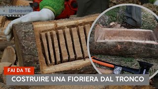 Come costruire una fioriera stile Trentino da un tronco  toeletta antica e bidone ASMR Ep 43 [upl. by Courtney]