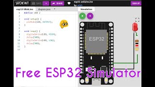 ESP32 Simulator  Arduino Core  LED Blink Example  How to use ESP32 Wokwi Simulator [upl. by Gally223]