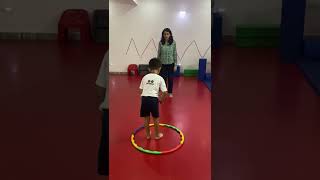 Gross motor activities using hula hoops  motor coordination  home activities [upl. by Ahsenal]