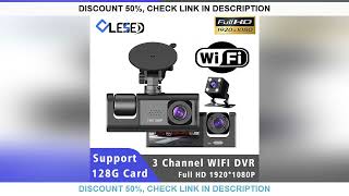 WiFi 3 Channel Car DVR Three Way Dash Cam Inside Vehicle Camera DVRs Recorder FHD 1080P Video Mini R [upl. by Venita]