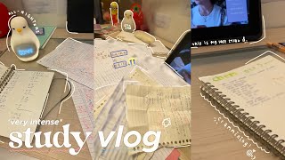 INTENSE study vlog 😮‍💨 allnighters cramming notetaking studying [upl. by Enner]