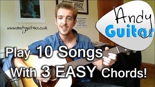 Play TEN guitar songs with three EASY chords E A amp D  3 Chord Songs on Guitar [upl. by Gaudet]