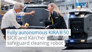 Safeguarding a fully autonomous scrubber dryer robot – A joint effort by Kärcher and SICK [upl. by Naeloj]