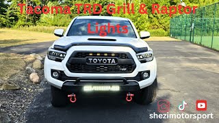 Toyota Tacoma TRD PRO Grill And Raptor Lights install [upl. by Novyat]