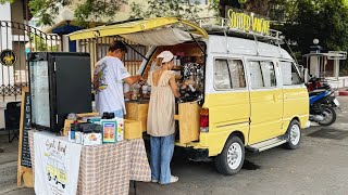 Cafe Vlog Mini Coffee Shop Van Bar Mobile Car Kopi Barista Young Dream Small Business Relax Anxiety [upl. by Drain]