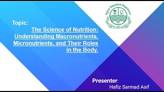 The Science of Nutrition Macronutrients Micronutrients and Their Roles in the Body [upl. by Etak]