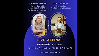 Webinar Optimizări Fiscale [upl. by Kieger]