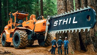 Extreme Dangerous Fastest Big Chainsaw Cutting Tree Machines  Monster Stump Removal Excavator 7 [upl. by Azal482]