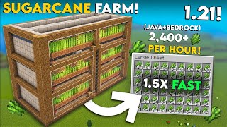 Minecraft BEST Automatic Sugarcane Farm 121 Bedrock  Sugarcane Farm Tutorial MCPE  2500 Perh [upl. by Aisenat]