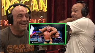 JRE  Kurt Angle on how Brock Lesnar broke his neck again and again in WWE 😂😂 [upl. by Aldus631]