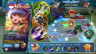 GAMEPLAY 2 MATCH FREYA DI RANK EPIC GENDONG PARA PENGHUNI EPIC BEST BUILD FREYA  MOBILE LEGEND [upl. by Hashim45]