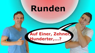 Ganze Zahlen runden  mit AufgabenLösung  Auf Einer Zehner Hunderter usw runden [upl. by Bleier]