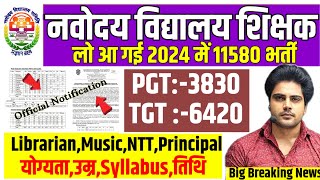 NVS 11580 Permanent Recruitment 2024NVS PGT TGT Librarian Vacancy 2024NVS Teacher Vacancy 2024 [upl. by Ronel]