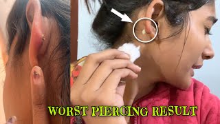 Must watch before getting ear piercing 😖 Upasana kadyan [upl. by Annibo207]