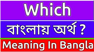 Which Meaning In Bengali  Which Meaning In Bangla  Which Ortho Ki  Which শব্দের বাংলা অর্ [upl. by Ydde]