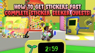 HOW TO GET STICKERS FAST  COMPLETE STICKER SEEKER QUESTS  Bee Swarm Simulator Roblox [upl. by Tiphani]