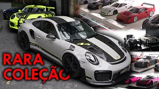 PORSCHE 911 GT2 RS  GT3 RS  500 MINIATURAS RARAS Descobrimos uma das garagens mais legais do BR [upl. by Hatti]