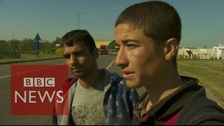 Calais Meet the migrants entering the lorries  BBC News [upl. by Domel]