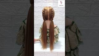 School braids hairstyle in just 1 minute ❤️ hairstyles 💕 ponytail hairstyles shorts hairstyle [upl. by Nihahs]