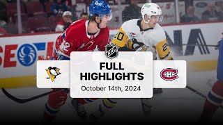 Penguins at Canadiens  October 14 2024  NHL Full Game Highlights [upl. by Aket]