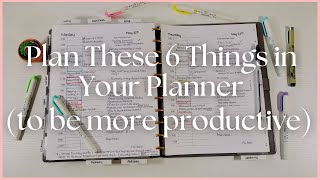 6 Things to Plan in Your Planner to Be More Productive  Custom Functional Planner System [upl. by Lion]