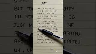 APT APT LYRICS SHORT lyrics shorts brunomars rose apt [upl. by Olivero]