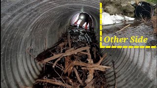 Removing A Huge Blockage Unclogging Culvert Pipe [upl. by Reed]