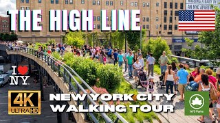 🇺🇸 NYC Walking Tour  Walking The High Line 🌳 New York City NYC Park Tour 4K HDR60fps [upl. by Rosabella]