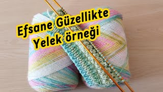 KOLAY YELEK ÖRNEĞİ  YELEK MODELİ örgü yelek yelekörneği knitting crochet [upl. by Nanyt]