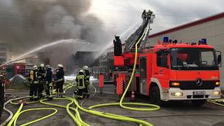 Großbrand Stockstadt 01042018  Feuerwehr Stockstadt [upl. by Nosreffej]