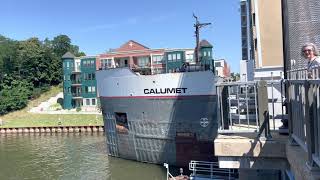 Calumet Freighter  Manistee Michigan  August 16 2022 [upl. by Ekalb]