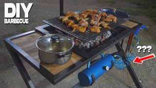 DIY Barbecue Grill BBQ Build with car JACK [upl. by Ermine506]