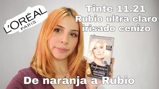 De naranja a RubioLoreal 1121 Rubio Ultra Claro Irisado CenizoSaru Makeup [upl. by Fennie]