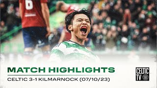 Match Highlights  Celtic 31 Kilmarnock  Hatate with a superb display in a soaked Paradise [upl. by Westhead309]