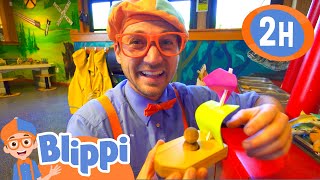 Blippi Visits a Science Museum  2 HOURS OF BLIPPI SCIENCE VIDEOS FOR KIDS [upl. by Aruasor]