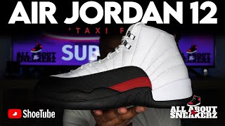 AIR JORDAN 12 TAXI FLIP UNBOXING amp REVIEW [upl. by Nauqyaj]