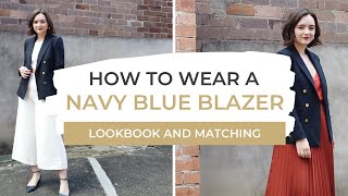 How To Wear A Navy Blazer  Womens Outfit Ideas SPRING LOOKBOOK [upl. by O'Donoghue]