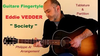 Eddie Vedder  Society  Fingerstyle Guitar [upl. by Nuawtna]