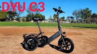 DYU C3 Folding Electric Bike Review and Ride Experience [upl. by Millan]